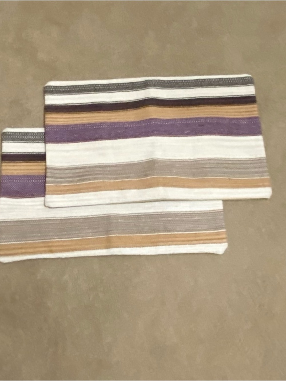 2 Pottery Barn Tasha striped pillow covers heavy woven fabric 16” x 26”